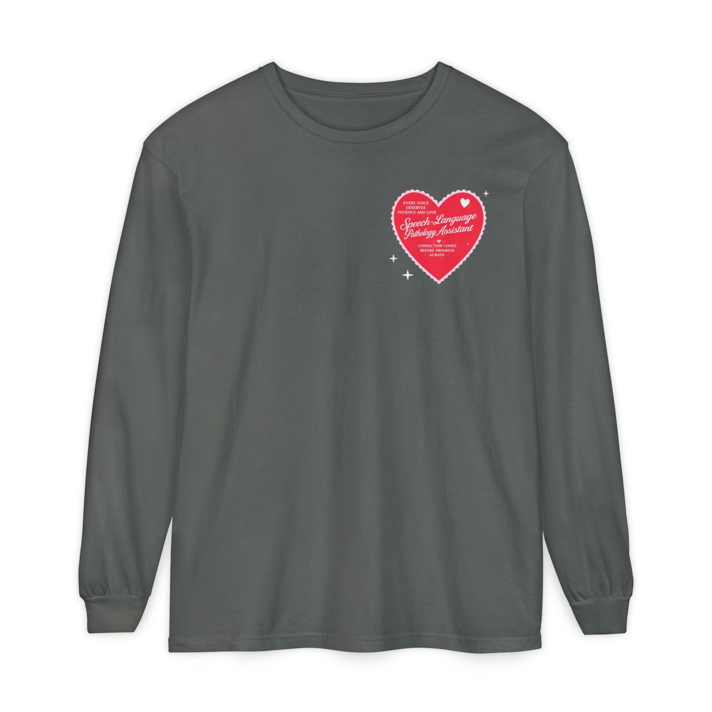 SLPA Heart Patch Long Sleeve T-Shirt | Front and Back Print