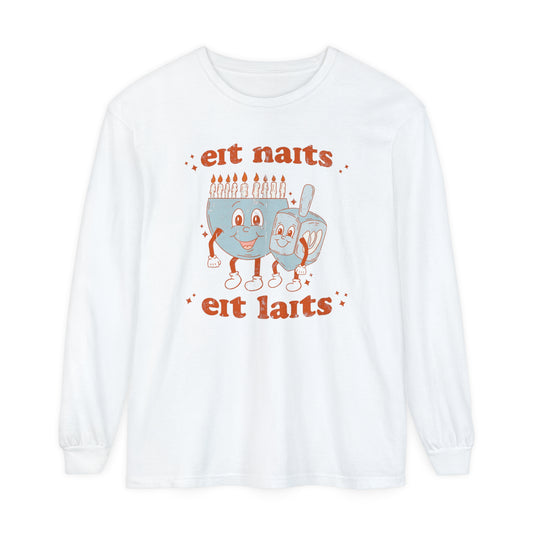 Eight Nights Eight Lights IPA Distressed Long Sleeve Comfort Colors T-Shirt