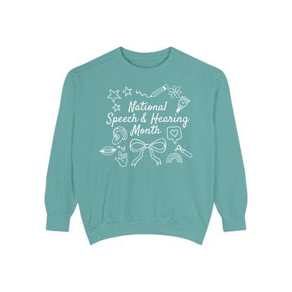 National Speech & Hearing Month Doodles Comfort Colors Sweatshirt