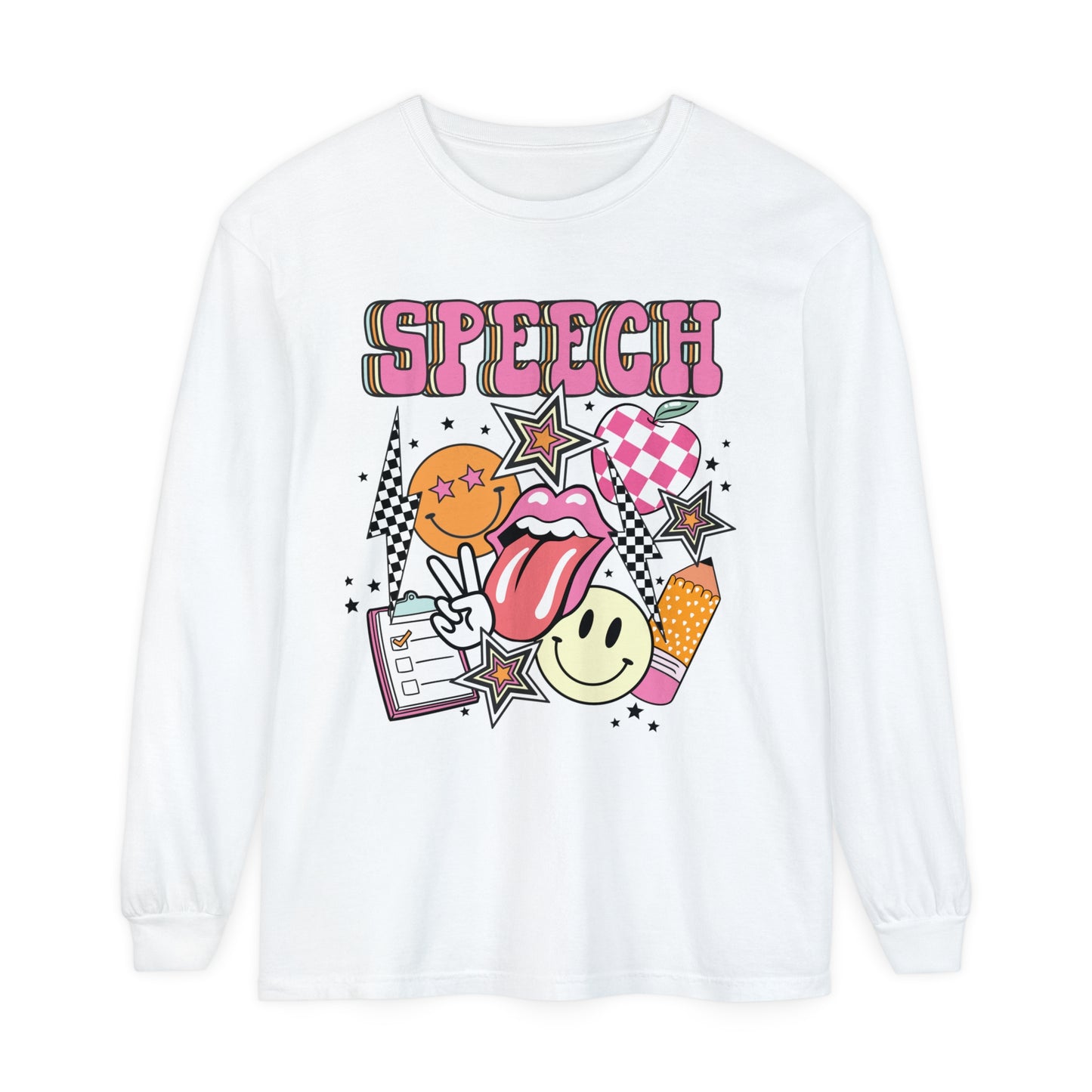 Retro Speech Long Sleeve Comfort Colors T-shirt