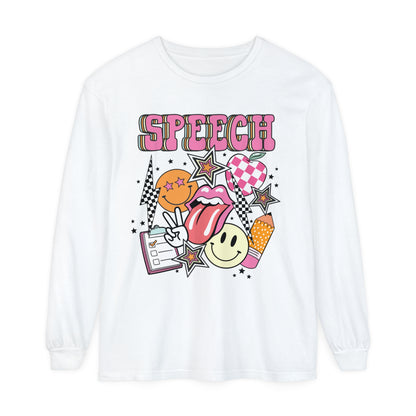 Retro Speech Long Sleeve Comfort Colors T-shirt