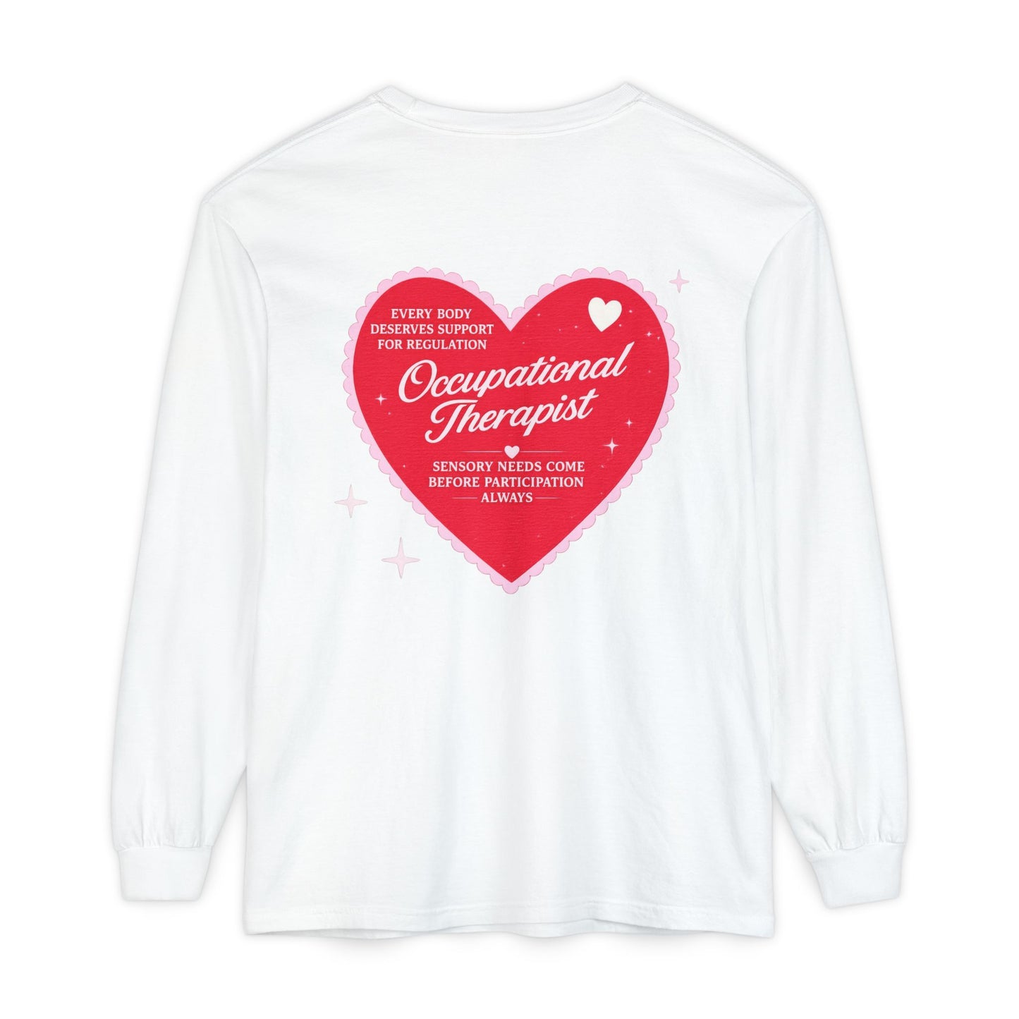 OT Heart Patch Long Sleeve T-Shirt | Front and Back Print