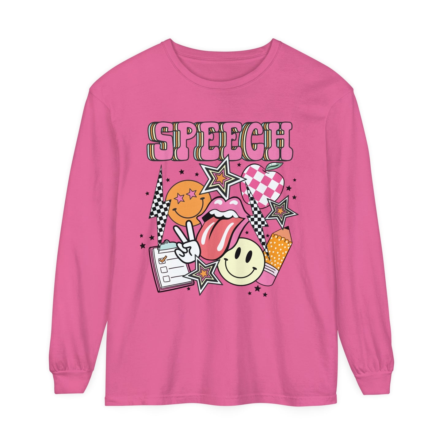 Retro Speech Long Sleeve Comfort Colors T-shirt