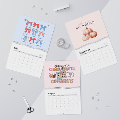Speech-Language Pathology 2025-2026 School Year Wall Calendar