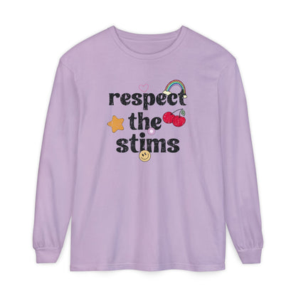 Respect The Stims Distressed Long Sleeve Comfort Colors T-Shirt