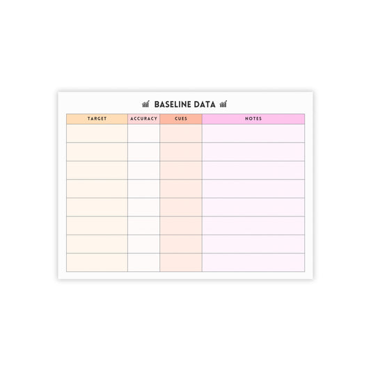 Baseline Data Post-it® Note Pad | Pink & Coral