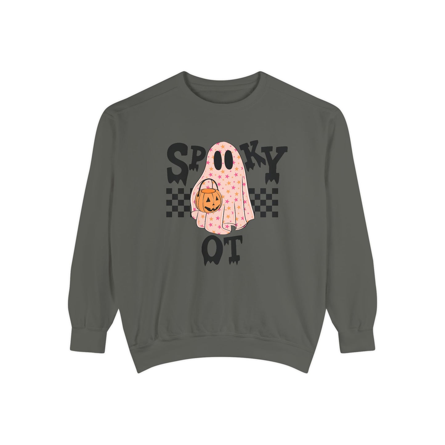 Spooky OT Checkerboard Comfort Colors Sweatshirt