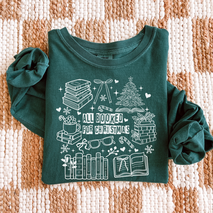 All Booked for Christmas Comfort Colors Sweatshirt