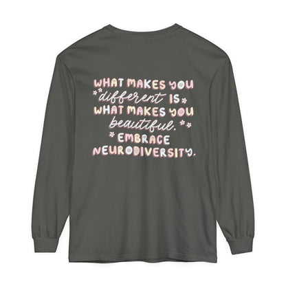Embrace Neurodiversity Long Sleeve Comfort Colors T-Shirt
