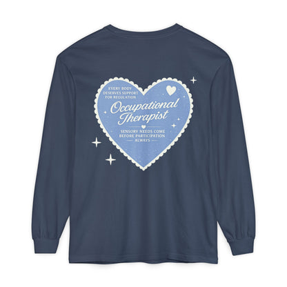 OT Heart Patch Long Sleeve T-Shirt | Front and Back Print