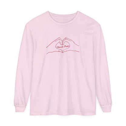 Speech Path Heart Hands Long Sleeve Comfort Colors T-Shirt