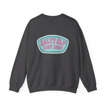 Salty SLP Surf Shop Crewneck Sweatshirt | Front and Back Print
