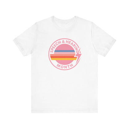 Speech & Hearing Month Retro Stripes Jersey T-Shirt