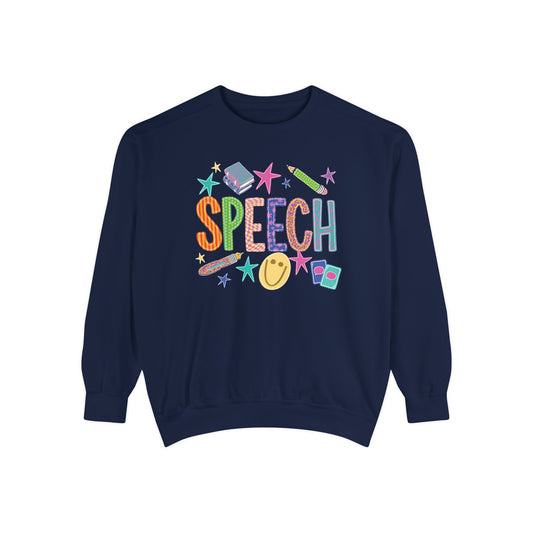Colorful Retro Speech Comfort Colors Sweatshirt