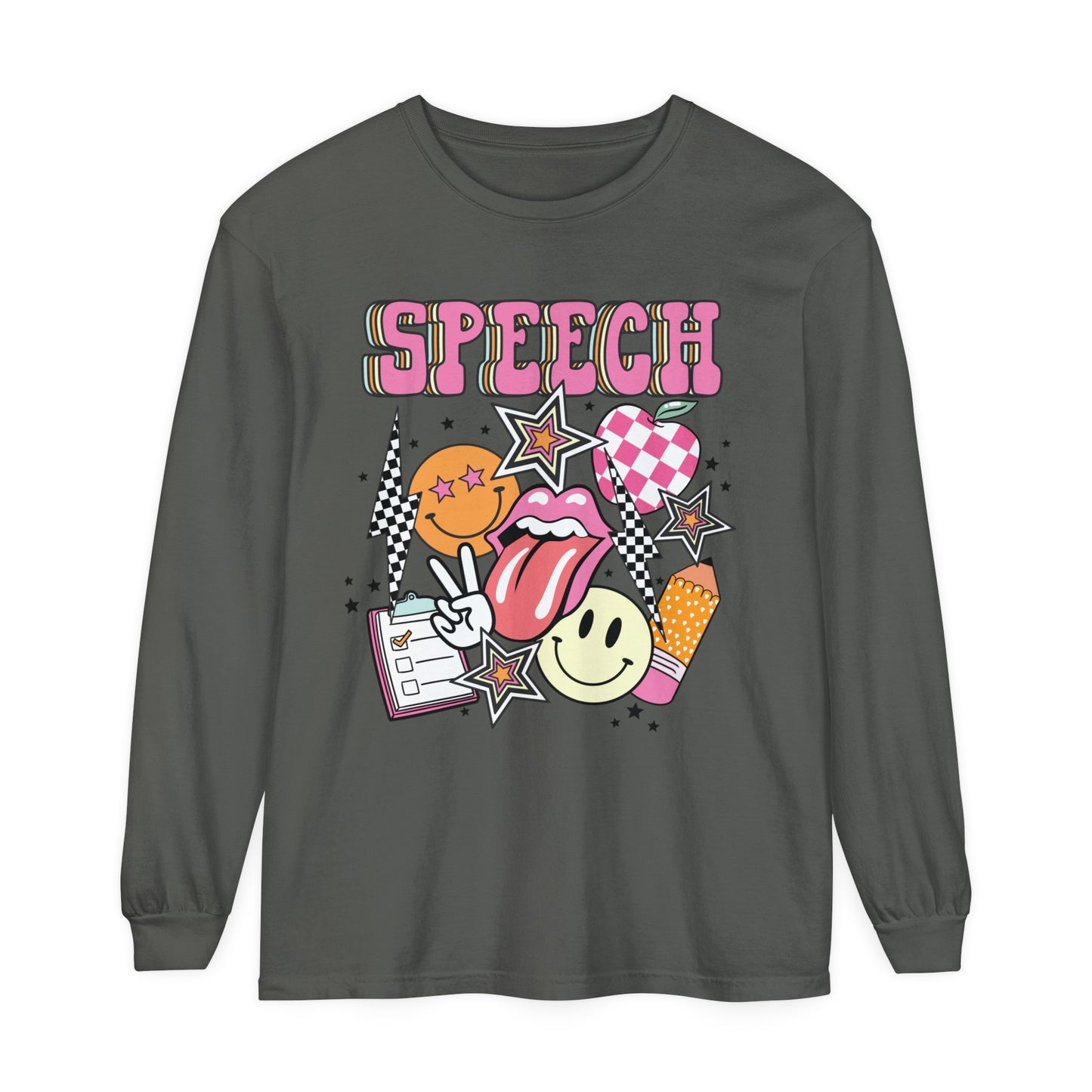 Retro Speech Long Sleeve Comfort Colors T-shirt