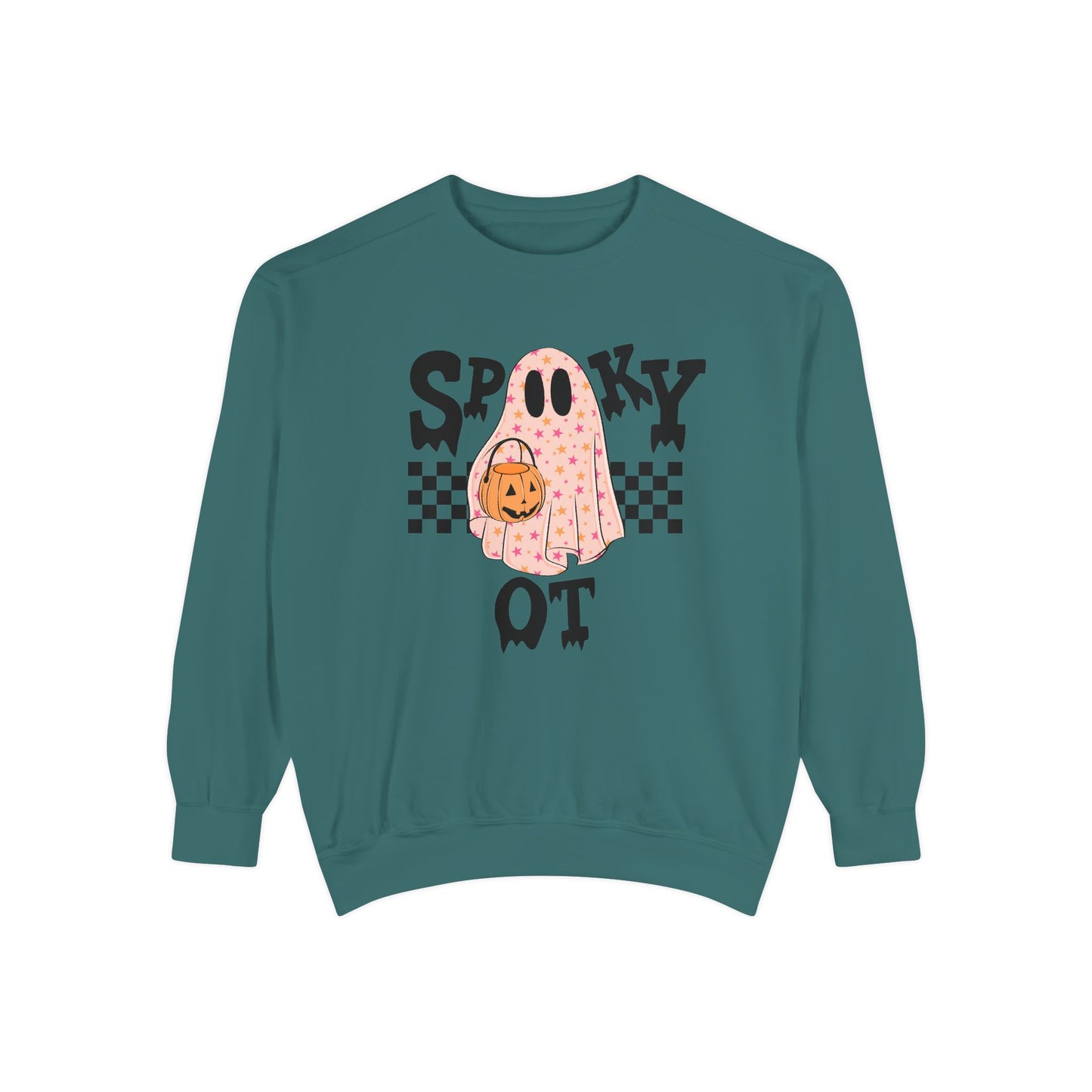 Spooky OT Checkerboard Comfort Colors Sweatshirt