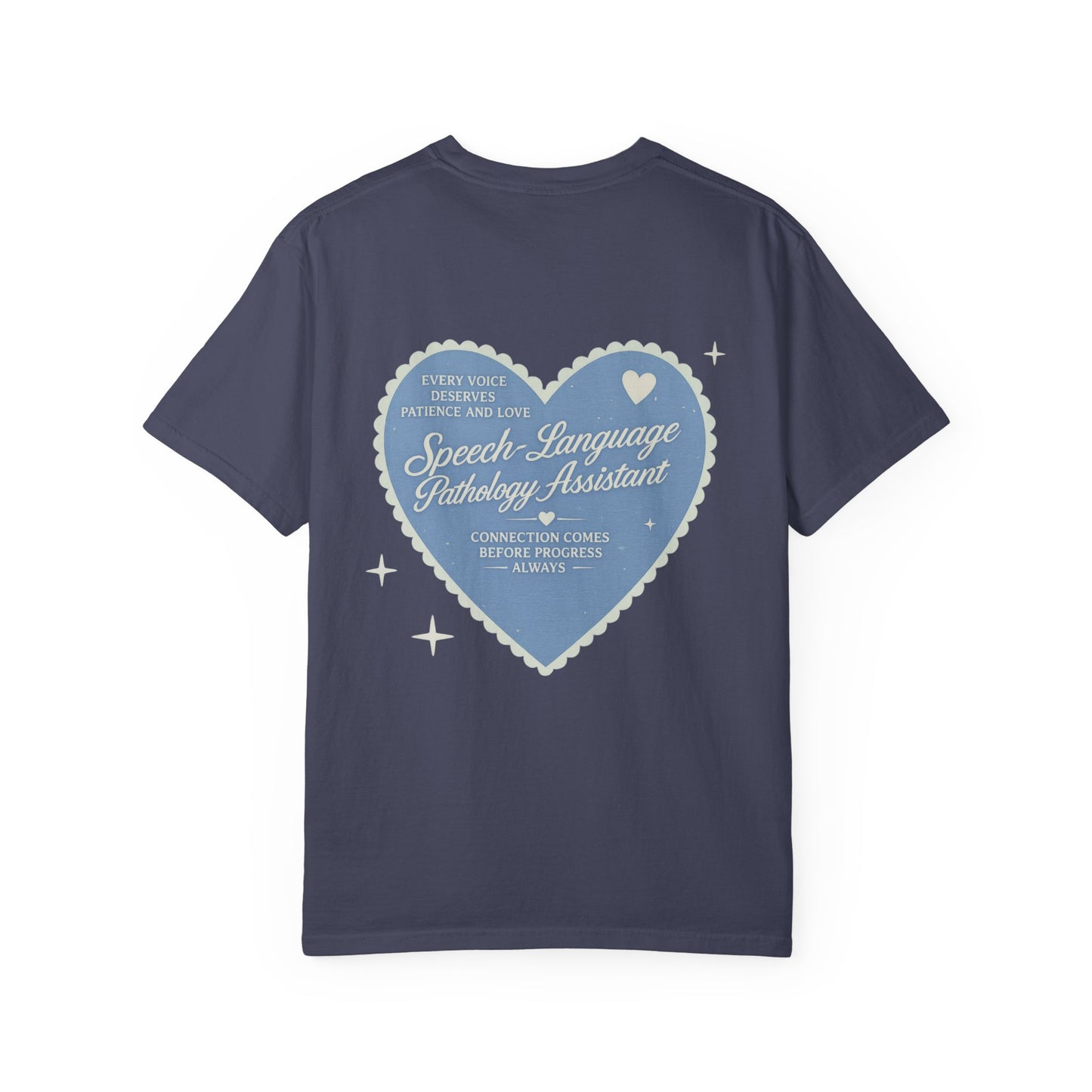 SLPA Heart Patch Comfort Colors T-Shirt | Front and Back Print