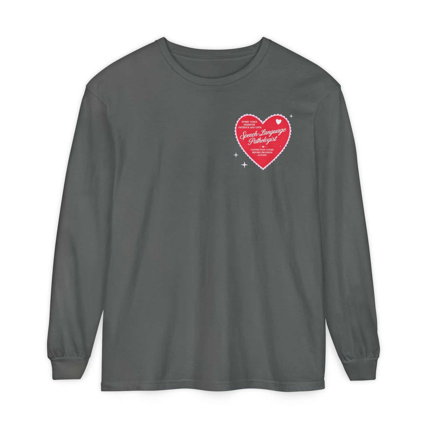 SLP Heart Patch Long Sleeve T-Shirt | Front and Back Print
