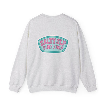 Salty SLP Surf Shop Crewneck Sweatshirt | Front and Back Print