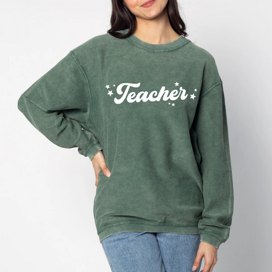Teacher Script Green Corded Crew