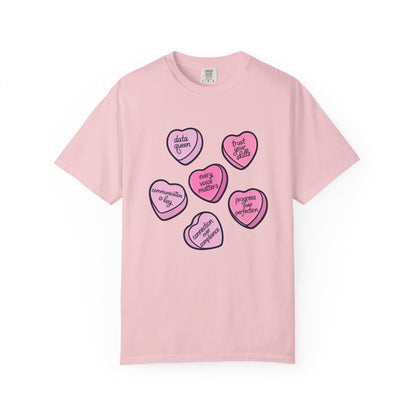 Candy Hearts Comfort Colors T-Shirt