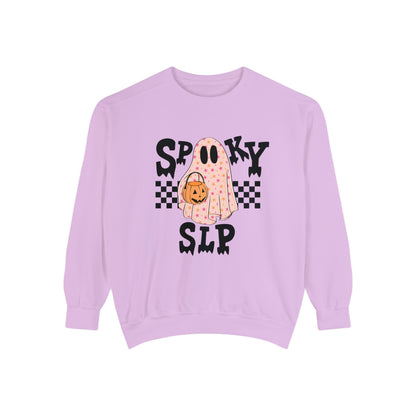 Spooky SLP Checkerboard Comfort Colors Sweatshirt