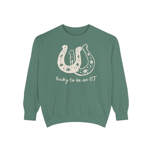 Lucky OT Horseshoe Comfort Colors Sweatshirt