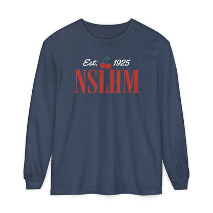 NSLHM Cherries Long Sleeve Comfort Colors T-Shirt | Front and Back Print