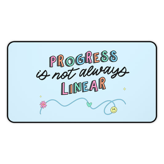 Progress Is Not Always Linear Desk Mat
