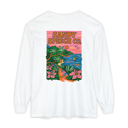 Sandy Speech Co. Long Sleeve Comfort Colors T-Shirt | Front and Back Print