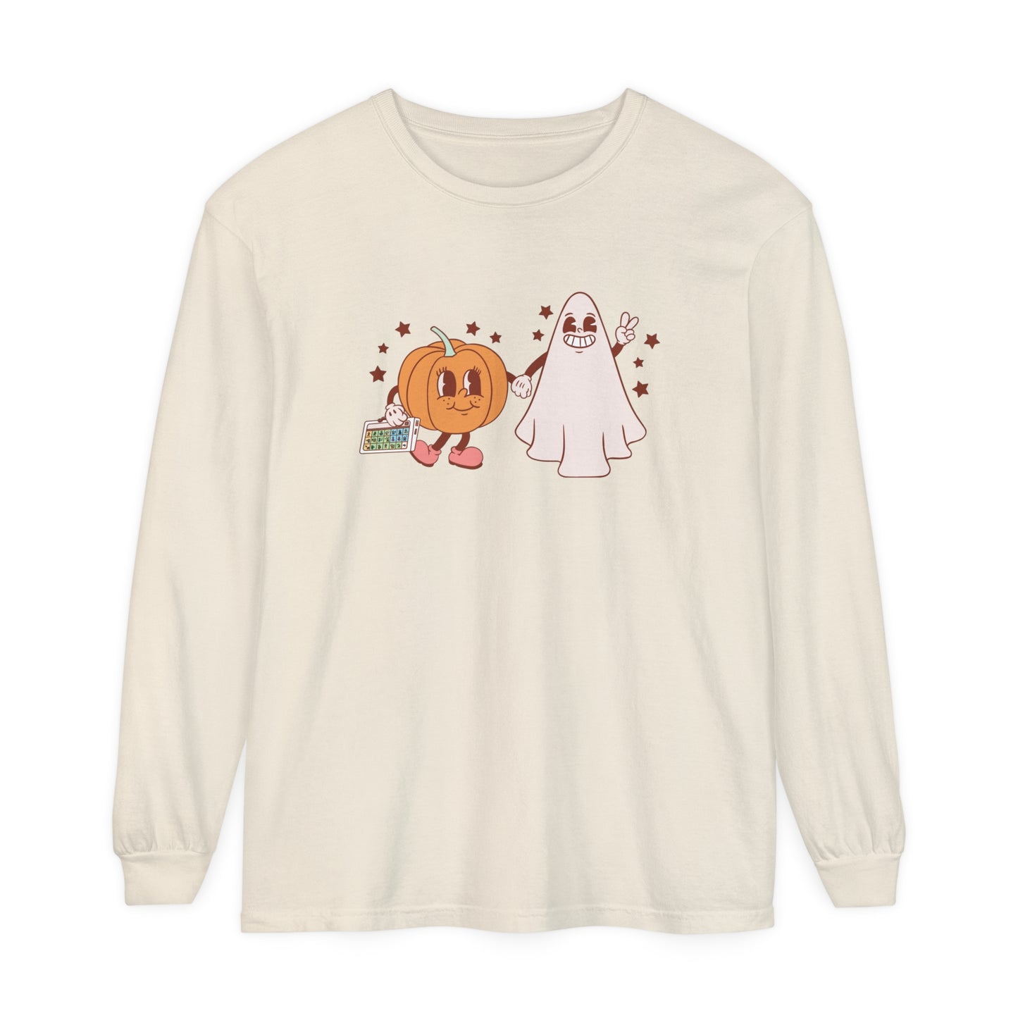 Pumpkin and Ghost AAC Long Sleeve Comfort Colors T-Shirt
