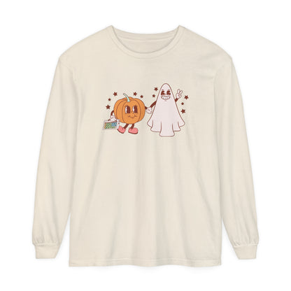 Pumpkin and Ghost AAC Long Sleeve Comfort Colors T-Shirt