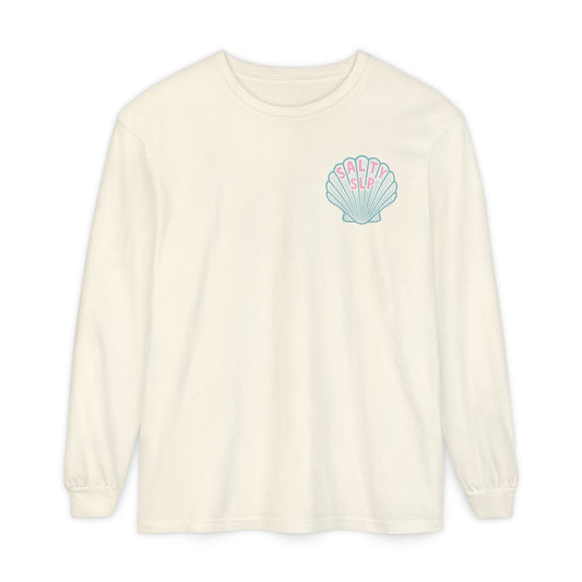 Salty SLP Long Sleeve Comfort Colors T-Shirt | Front and Back Print