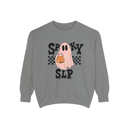 Spooky SLP Checkerboard Comfort Colors Sweatshirt