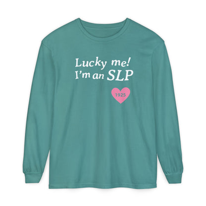 Lucky Me I'm an SLP Long Sleeve Comfort Colors T-Shirt