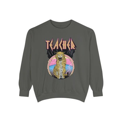 Rock Leopard Teacher Comfort Colors Sweatshirt