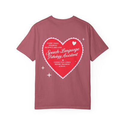 SLPA Heart Patch Comfort Colors T-Shirt | Front and Back Print
