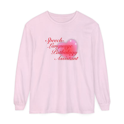 Speech-Language Pathology Assistant Heart Long Sleeve Comfort Colors T-Shirt