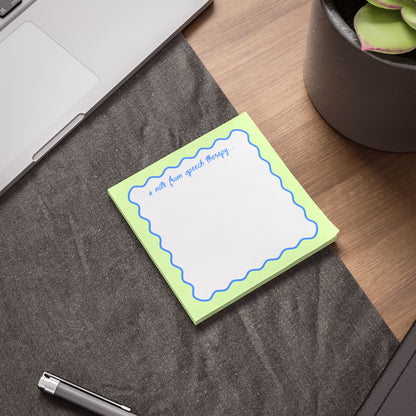 A Note from Speech Therapy Post-it® Note Pad | Green & Blue