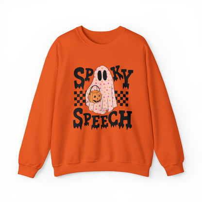 Spooky Speech Checkerboard Crewneck Sweatshirt