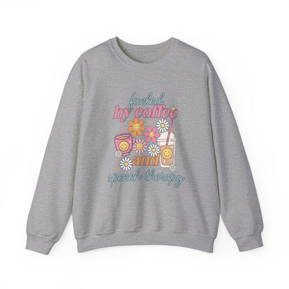 Fueled By Coffee and Speech Therapy Crewneck Sweatshirt