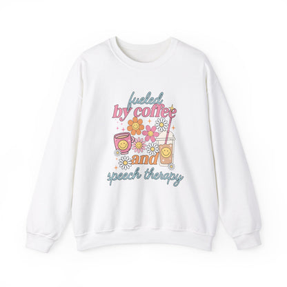 Fueled By Coffee and Speech Therapy Crewneck Sweatshirt