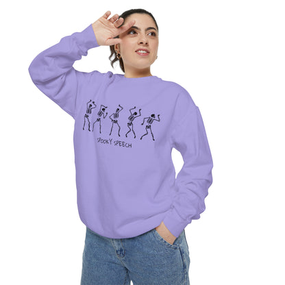 Spooky Speech Skeletons Comfort Colors Sweatshirt
