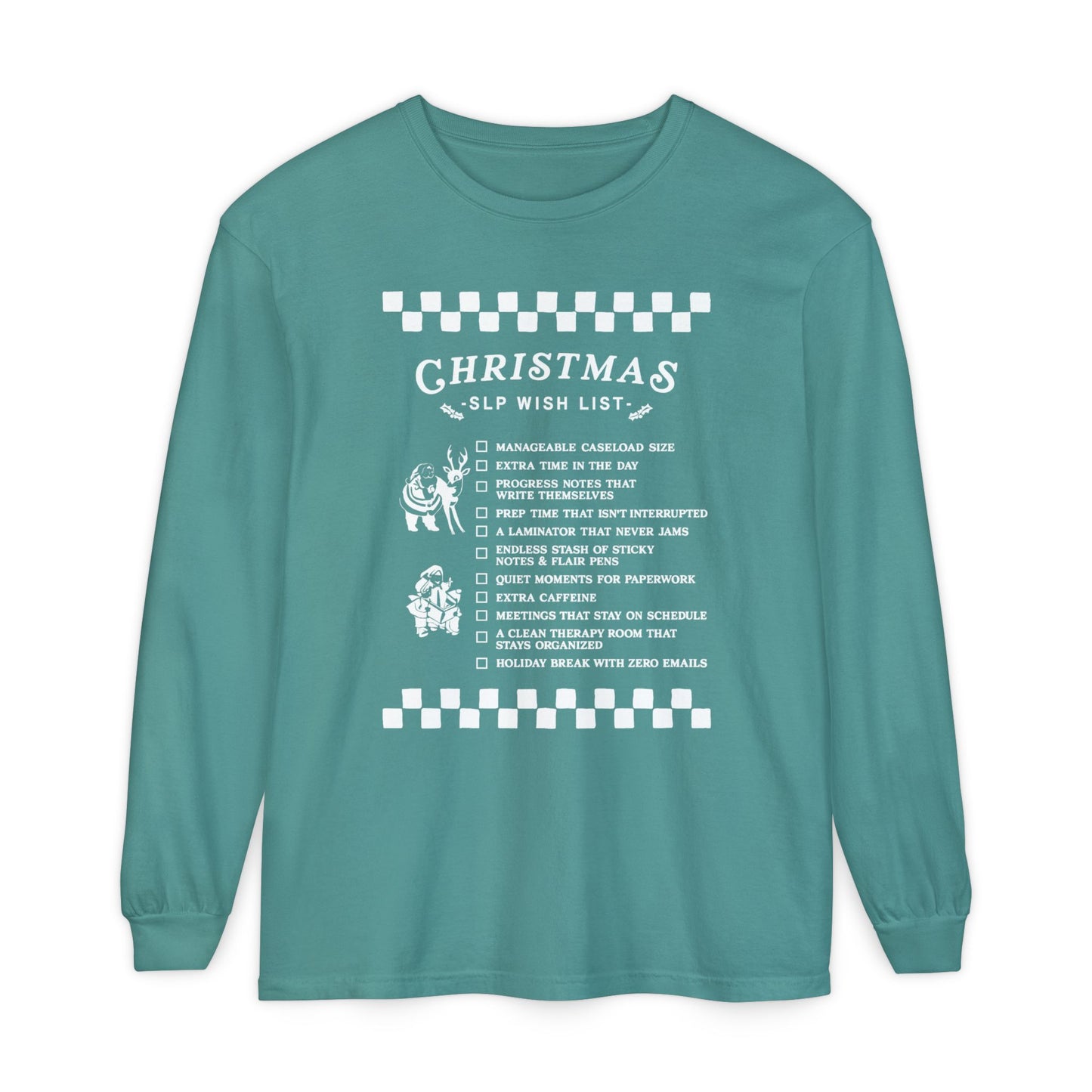 Christmas SLP Wish List Long Sleeve Comfort Colors T-Shirt