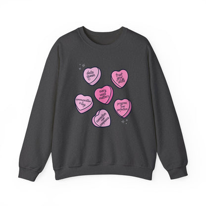 Candy Hearts Crewneck Sweatshirt