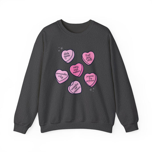 Candy Hearts Crewneck Sweatshirt