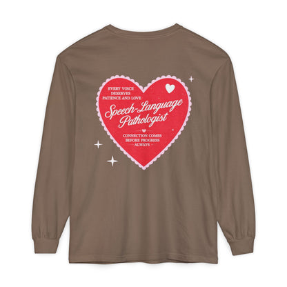 SLP Heart Patch Long Sleeve T-Shirt | Front and Back Print