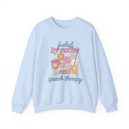 Fueled By Coffee and Speech Therapy Crewneck Sweatshirt