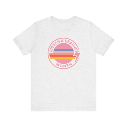 Speech & Hearing Month Retro Stripes Jersey T-Shirt