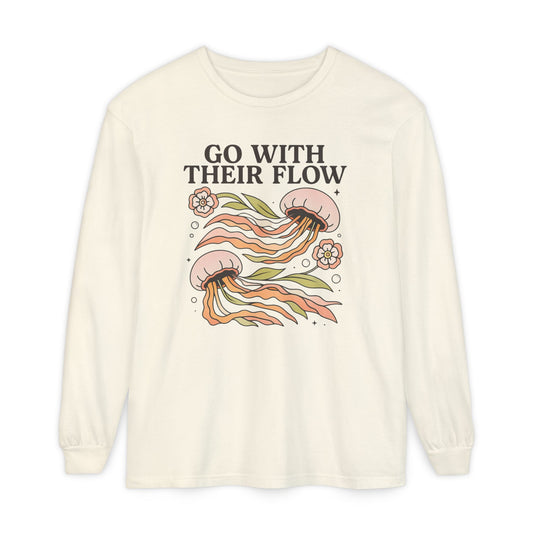 Go With Their Flow Long Sleeve Comfort Colors T-Shirt